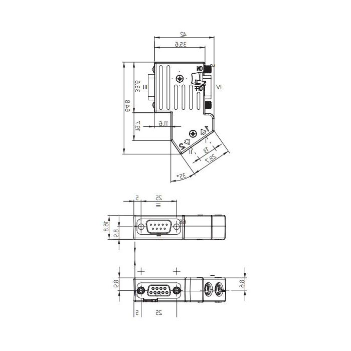 Profibus 带有可切换终端电阻的总线插头、0CE141